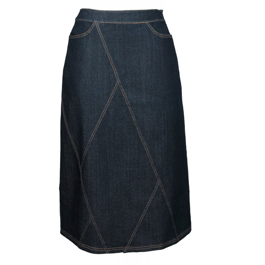 Diamond Seams Denim Skirt