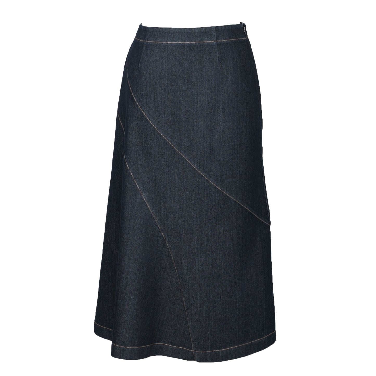 Diagonal Denim Skirt