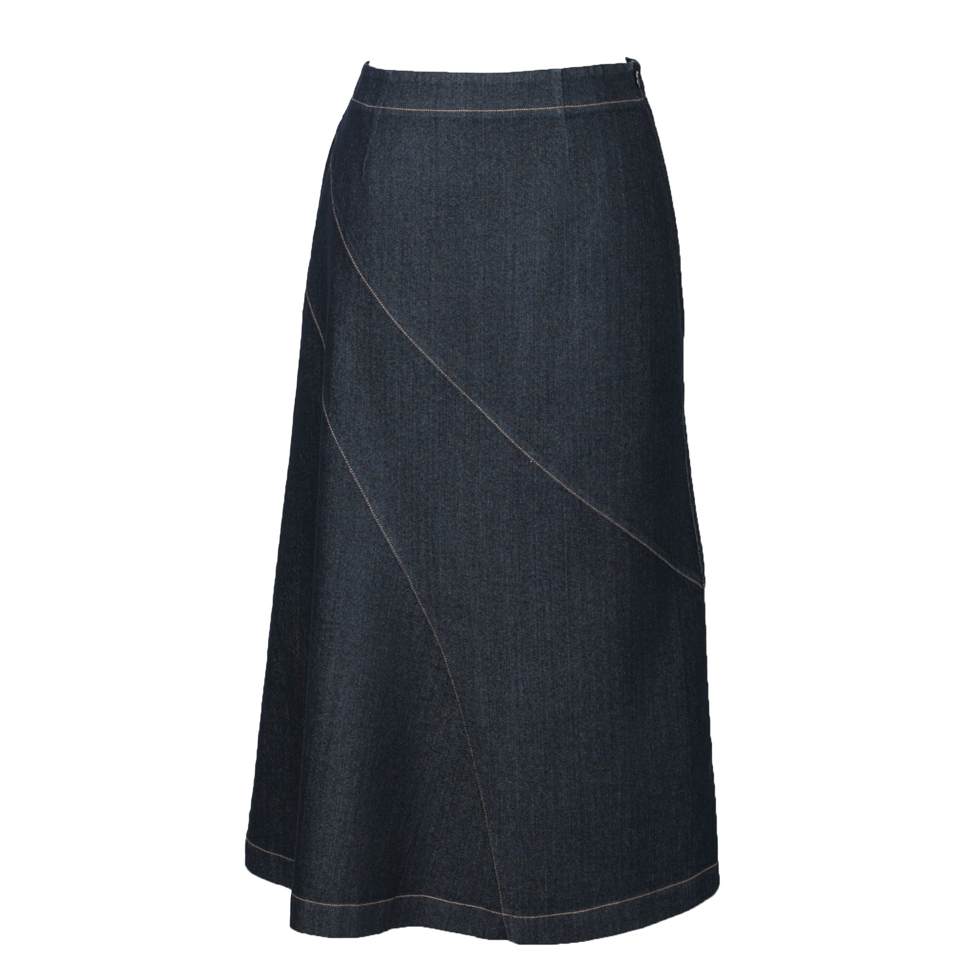 Diagonal Denim Skirt