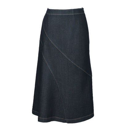 Diagonal Denim Skirt