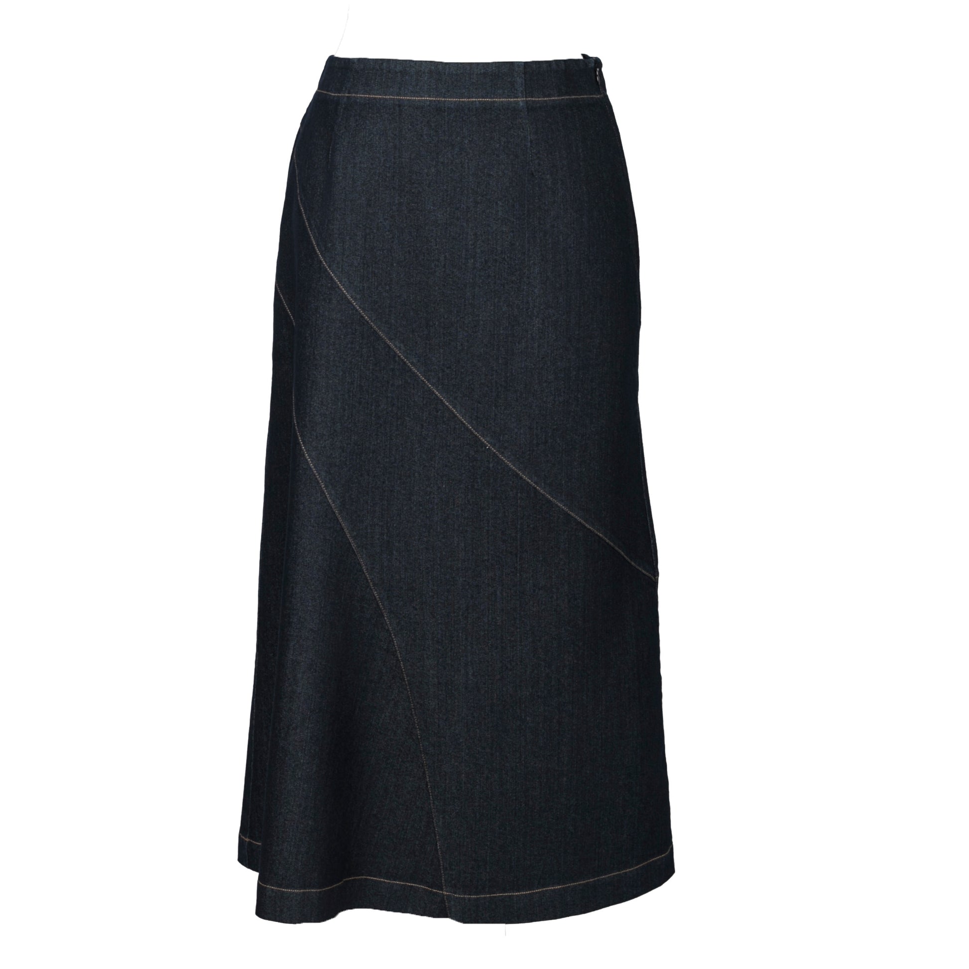 Diagonal Denim Skirt
