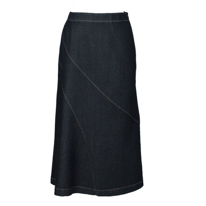 Diagonal Denim Skirt