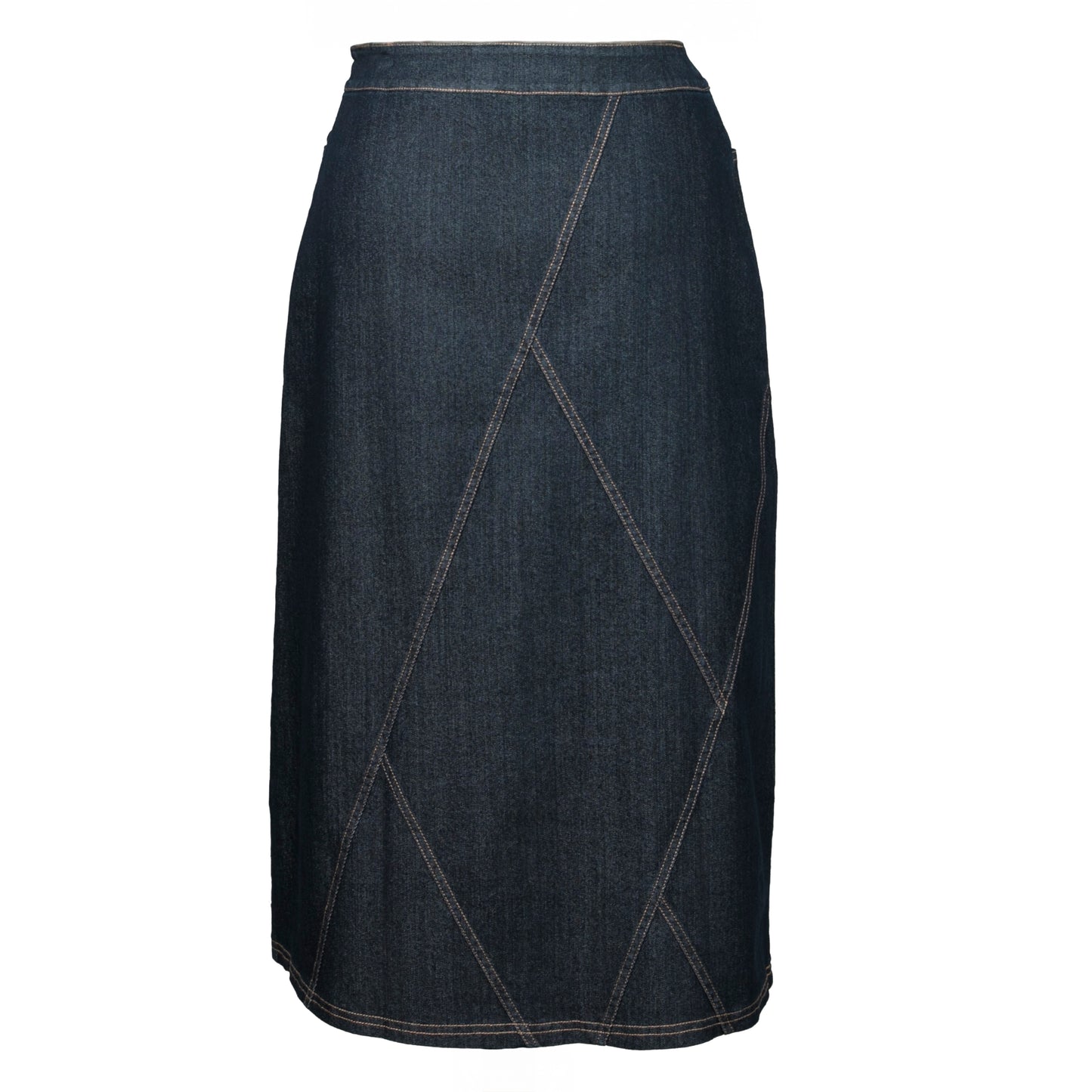 Diamond Seams Denim Skirt