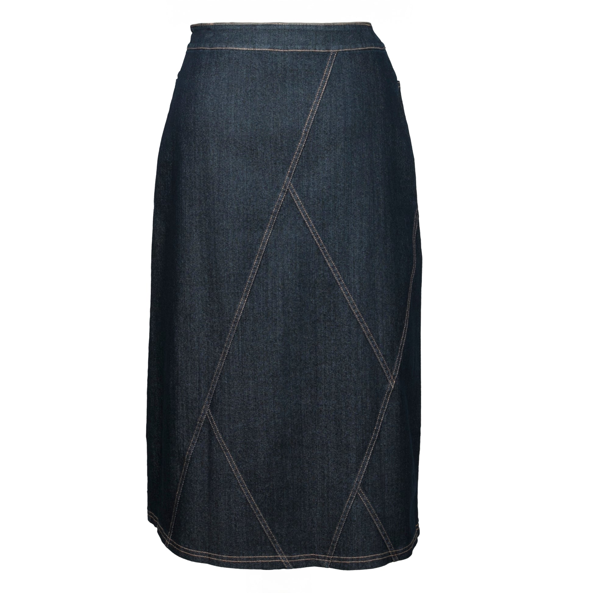 Diamond Seams Denim Skirt