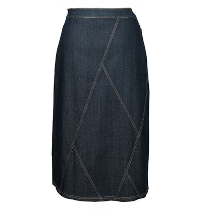 Diamond Seams Denim Skirt