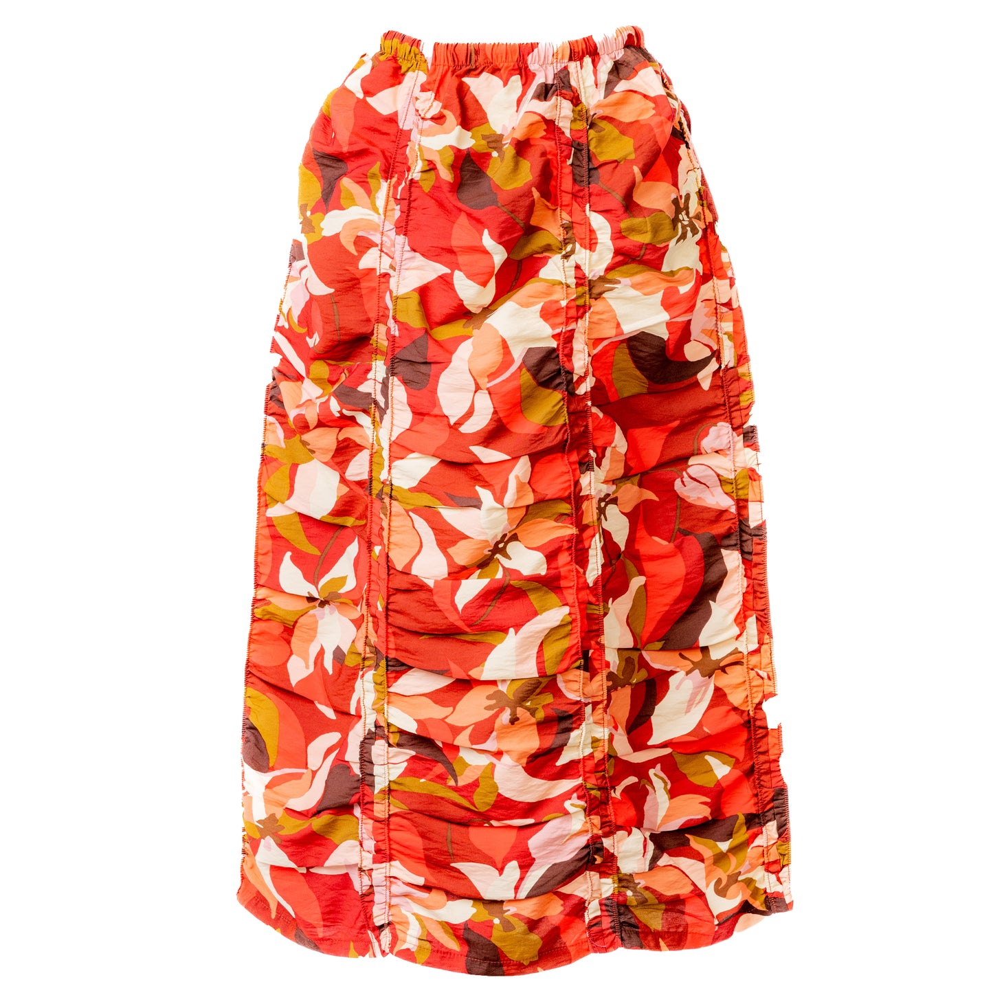 Ruched Bold Floral Skirt