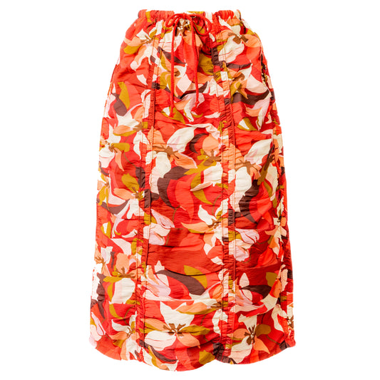 Ruched Bold Floral Skirt