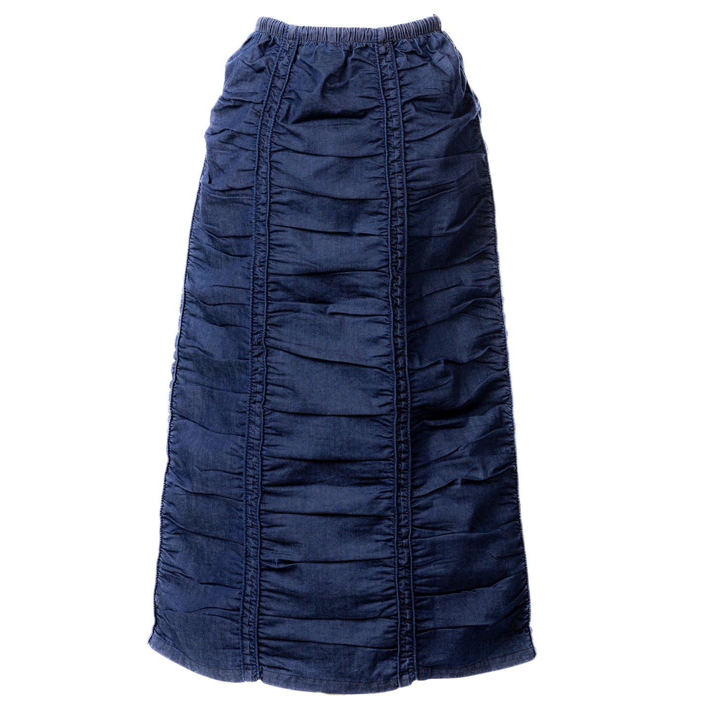Ruched Summer Denim Skirt