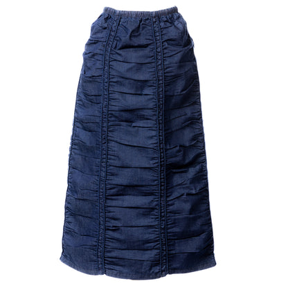 Ruched Summer Denim Skirt