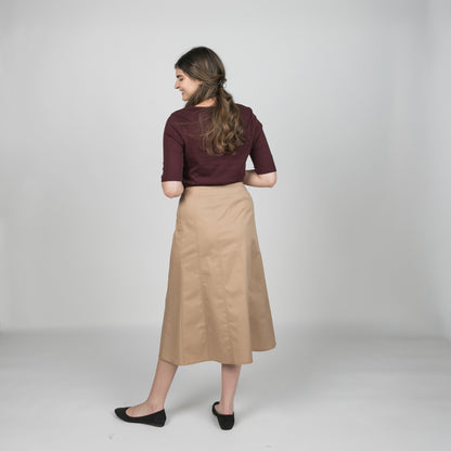 Sandra Fawn Khaki Skirt