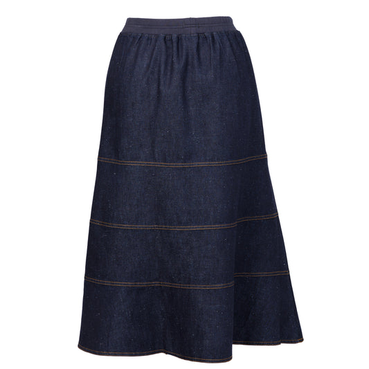 Tiered Skirt Cotton Linen Weave