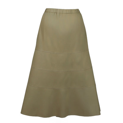 Tiered Khaki Skirt with Pockets