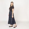 Tiered Skirt Cotton Linen Weave
