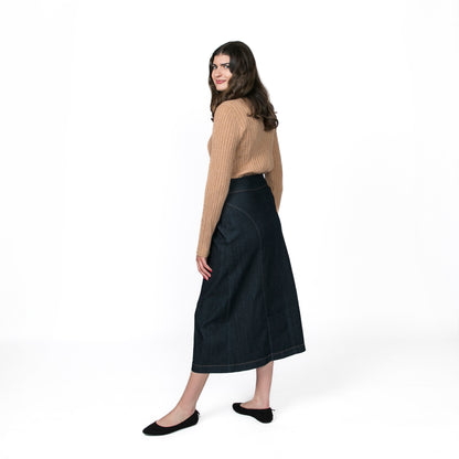 A-line Denim Skirt with Pocket