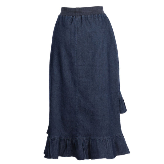 Unusual Ruffles Denim Skirt