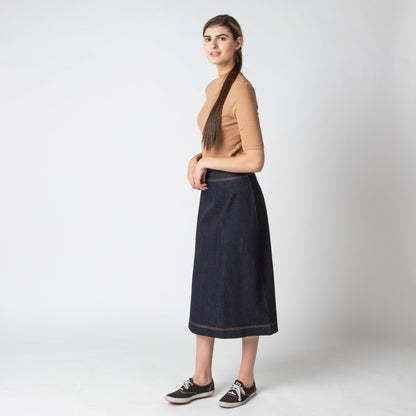 A-line Dark Denim Skirt