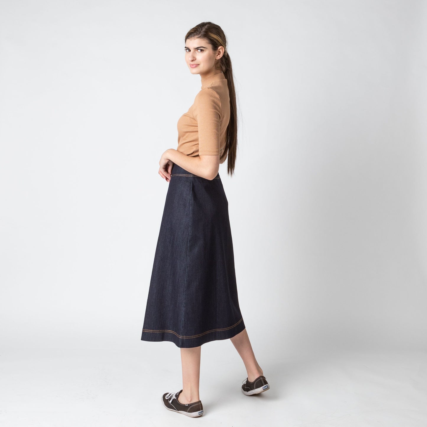 A-line Dark Denim Skirt